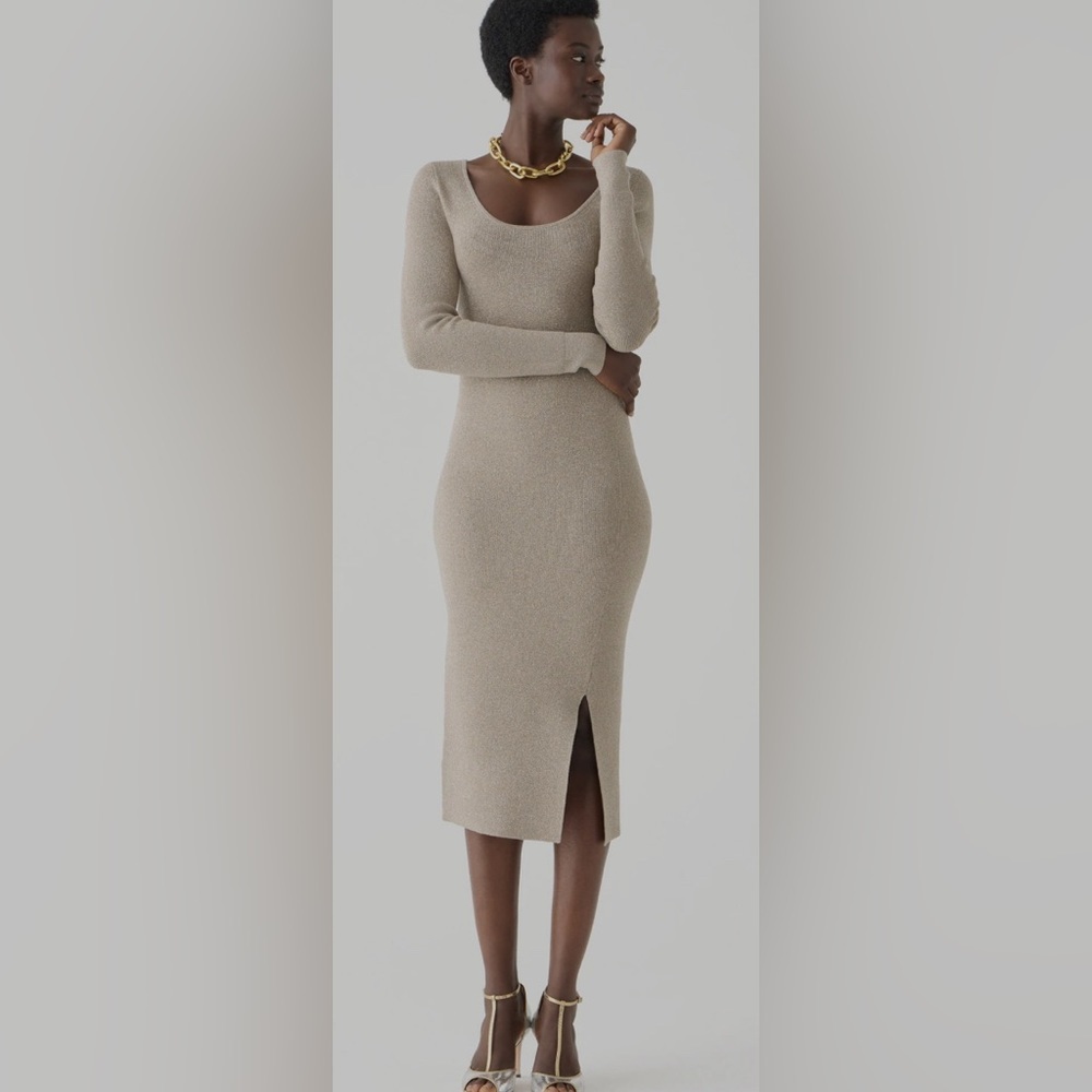 NEW JCrew Side-slit metallic sweater-dress - Picture 2 of 5